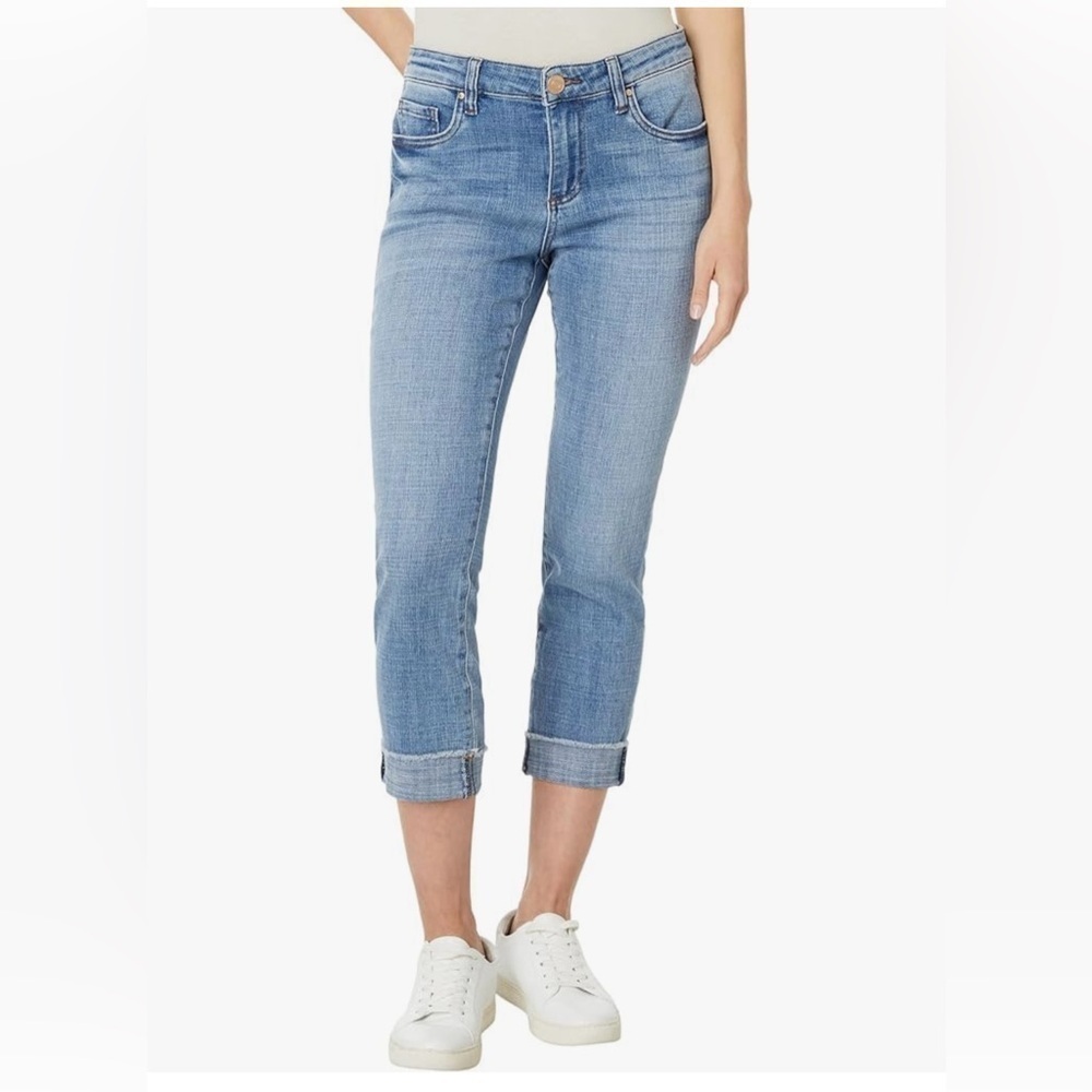 Kut from the Kloth high rise straight leg crop jeans